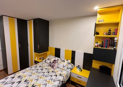 Dormitorio juvenil en tres colores con tirador embutido 2 img